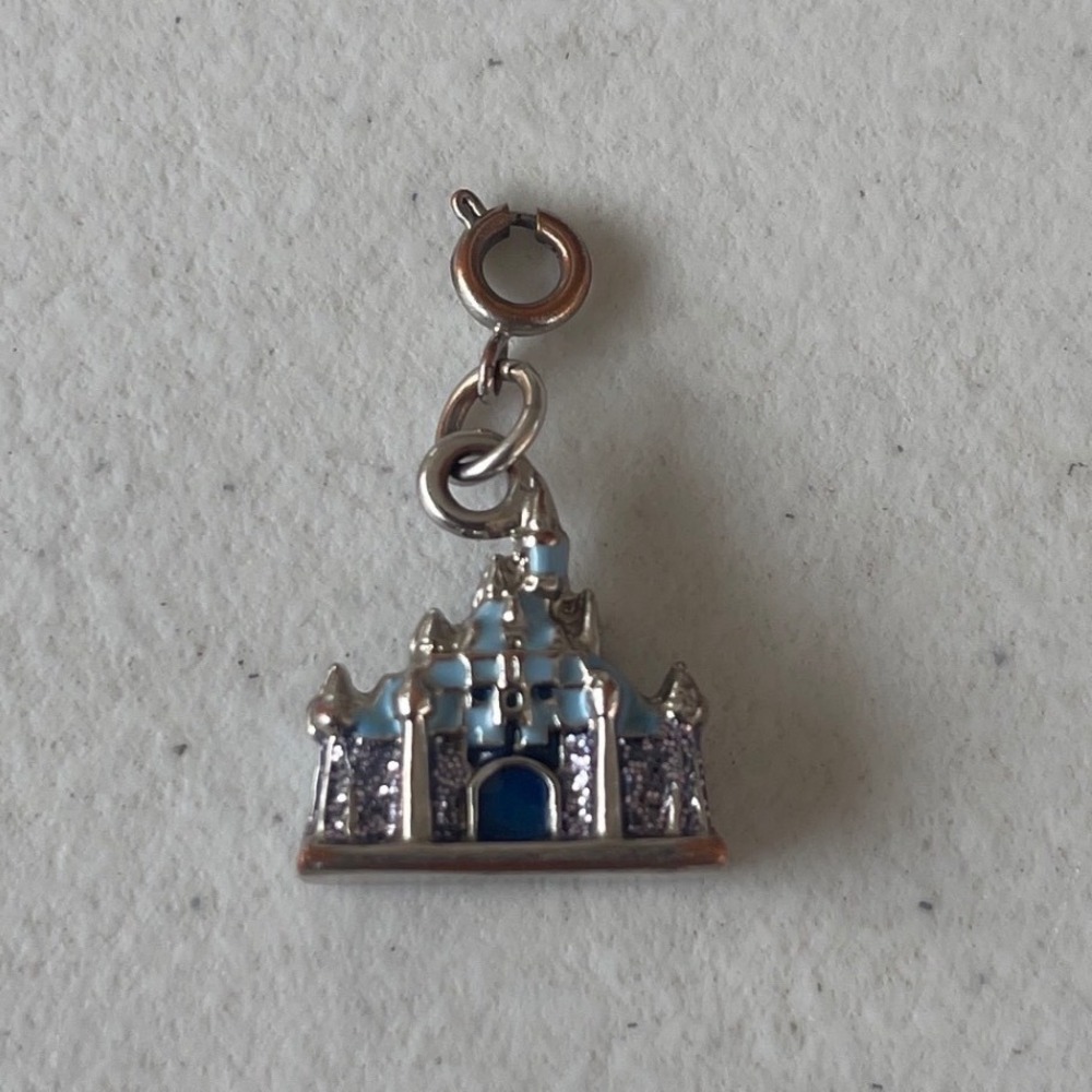 Disney Disneyland 60th Anniversary Diamond Celebration Castle Charm Silver Tone